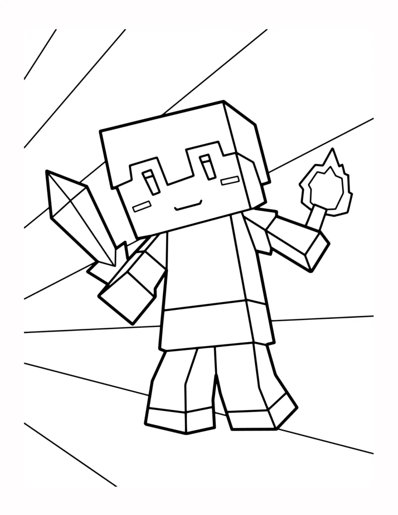 11 Urocza Kawaii Kolorowanka Minecrafta dla Przedszkolakow