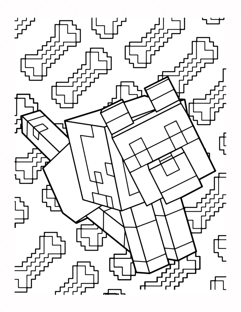 15 Urocza Kolorowanka Psiego Towarzystwa z Minecrafta