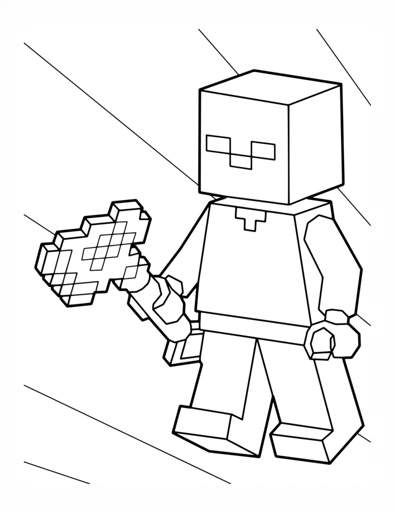 22 Prosty Zarys Kolorowanki Lego Stevea z Minecrafta