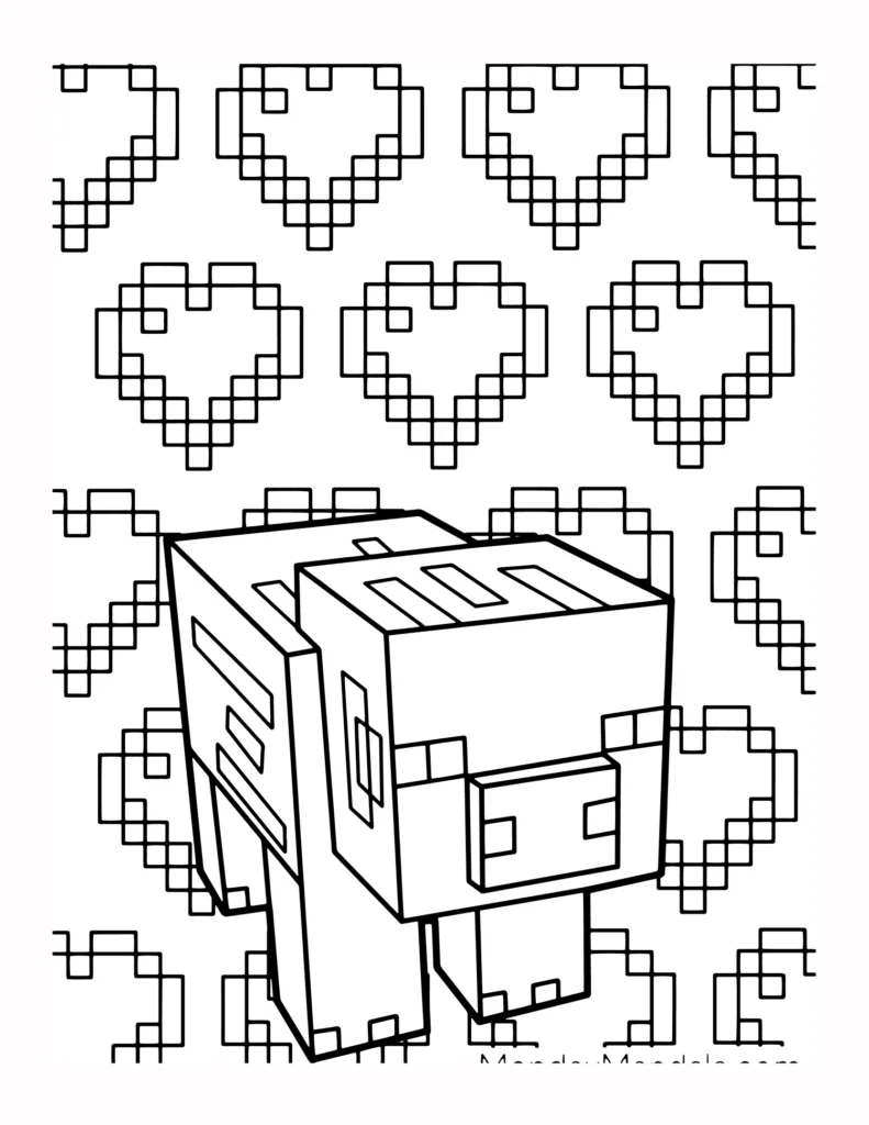 49 Kolorowanka Swinki z Minecrafta dla Dzieci