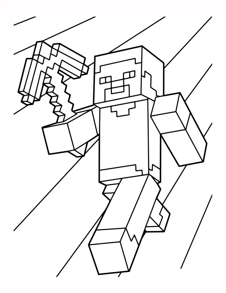 56 Kolorowanka Stevea z Minecrafta dla Dzieci