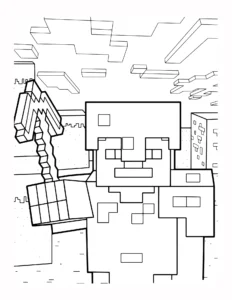 65 Kolorowanka Stevea z Minecrafta w Zbroi z Diamentami