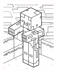 69 Kolorowanka Zombie z Minecrafta