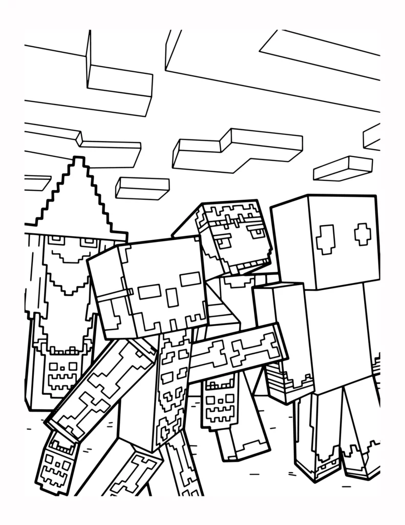 76 Straszna Kolorowanka z Halloween w Minecraft