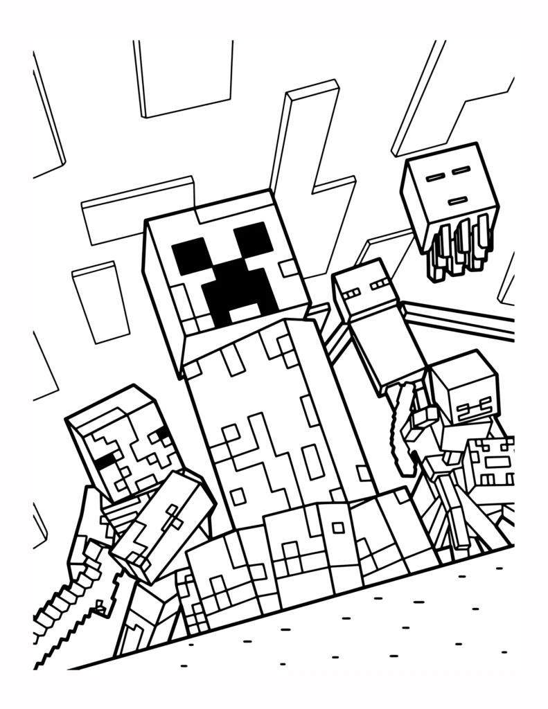 8 Creeper i Enderman z Minecrafta Kolorowanka
