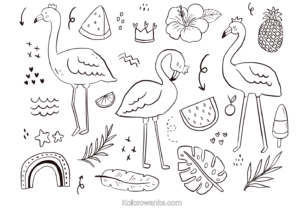 30 Uroczych Kolorowanek Flamingów