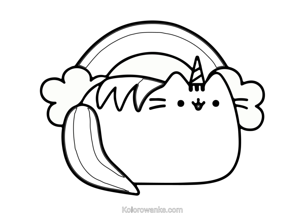 kolorowanki pusheen jednorożec