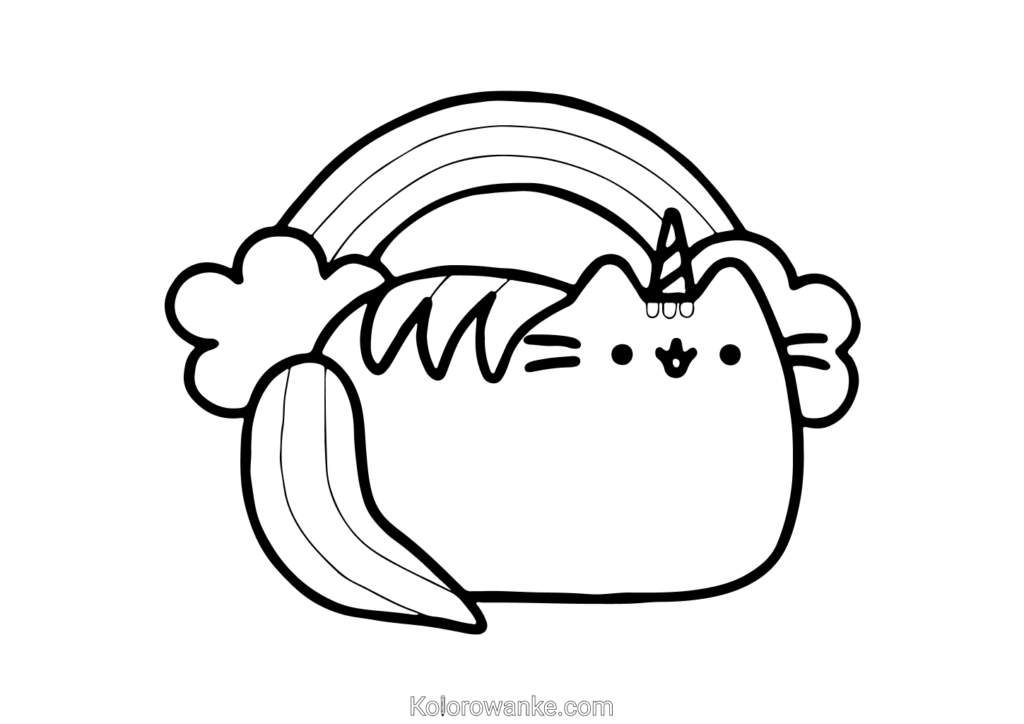 kolorowanki pusheen jednorożec