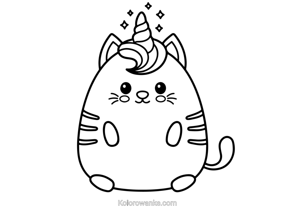 kolorowanki pusheen jednorożec