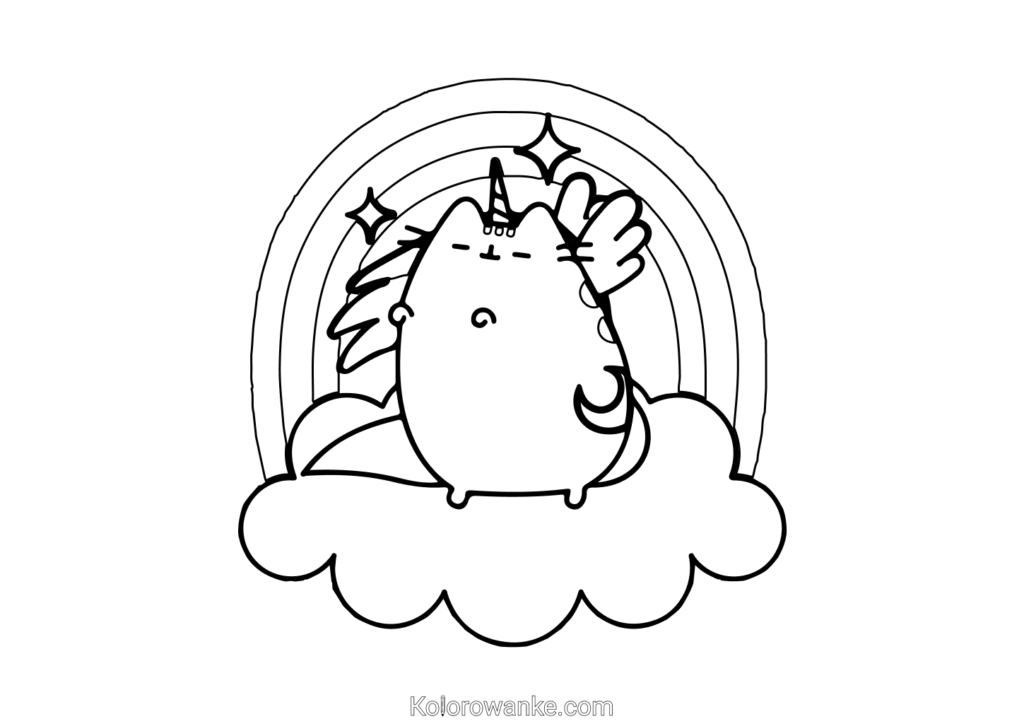 kolorowanki pusheen jednorożec