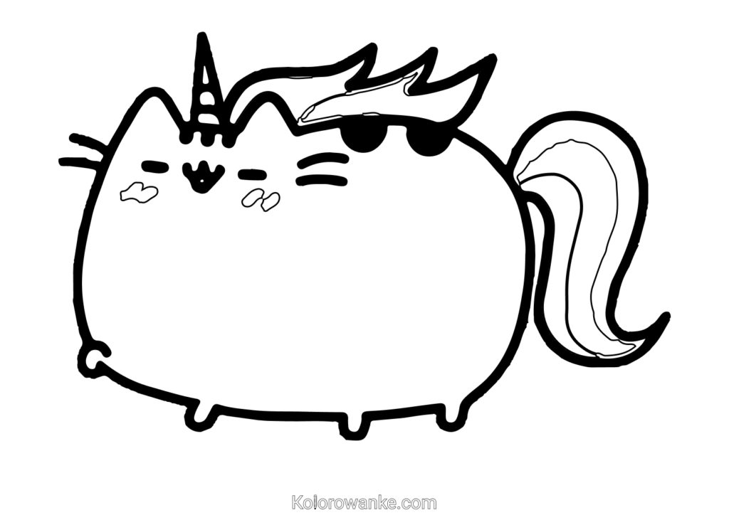 kolorowanki pusheen jednorożec