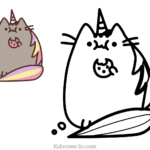 kolorowanki Pusheen jednorozec z przykladem 3