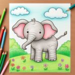 Słoń rysunki 7